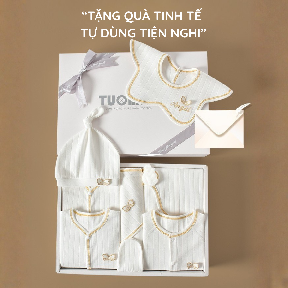 Set quà tặng quần áo sơ sinh TuomaKids 16 món cho bé 0 - 3m - Ảnh 9