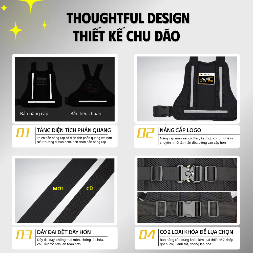 Đai an toàn xe máy RS5 khoá inox cao cấp, dây đai 2 tầng chống ngã - Ảnh 7