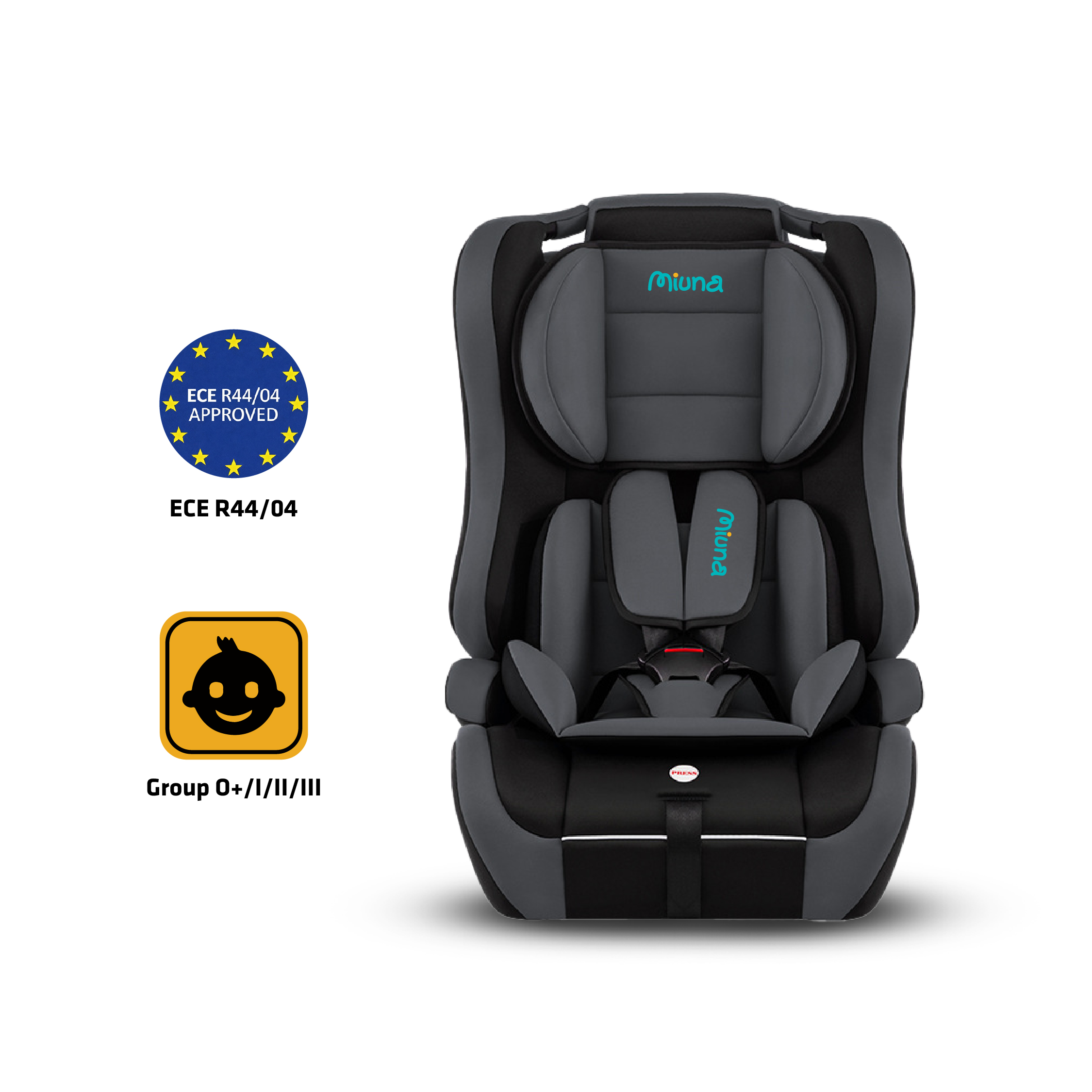 Ghế ngồi ô tô cho bé Miuna MI300pro đạt chuẩn Châu Âu ECE R44 (từ 9m-12y)