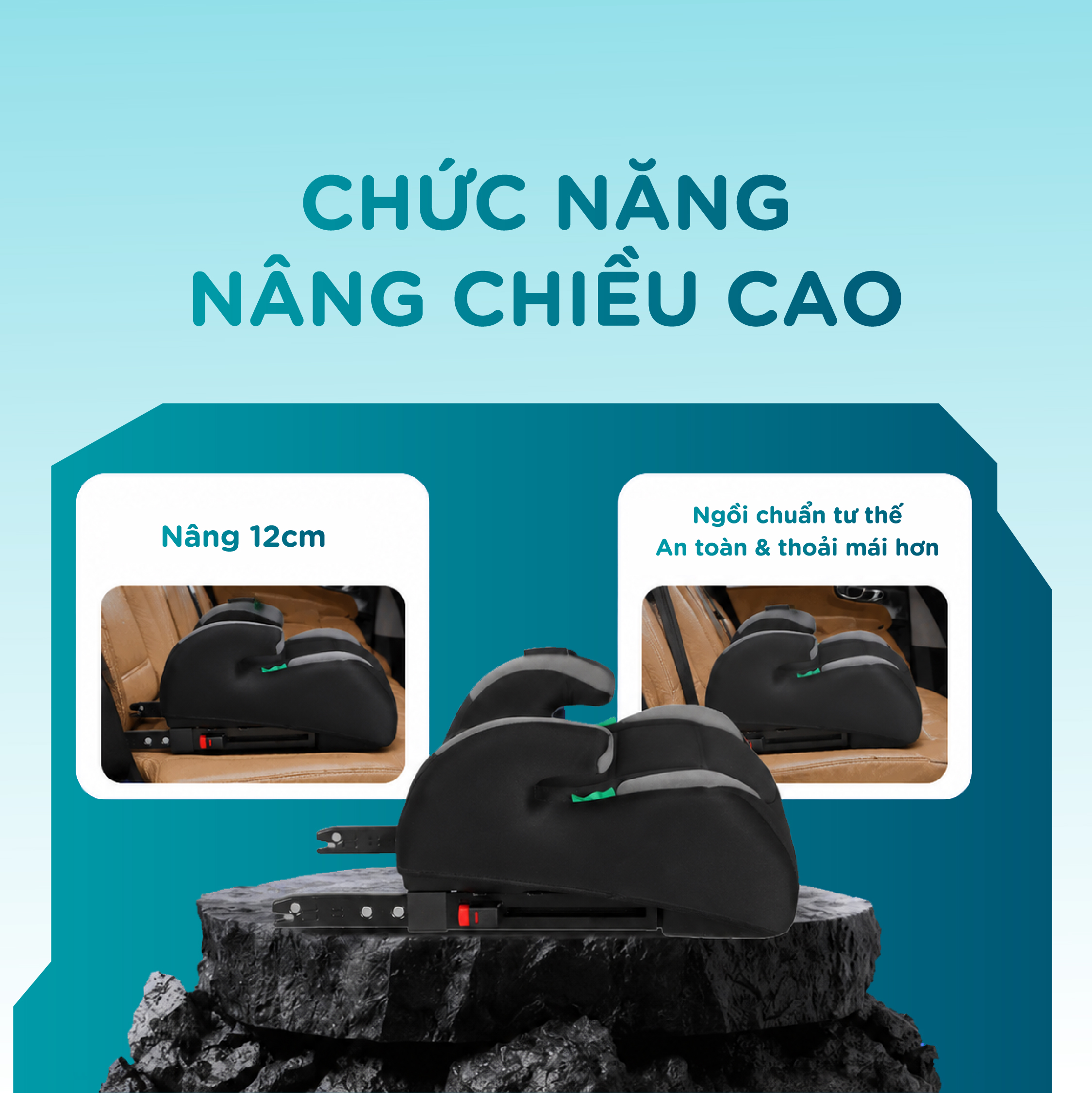 Đệm nâng ghế ô tô trẻ em Booster Seat MIUNA HF06, có isofix (6-12 tuổi) - Ảnh 4