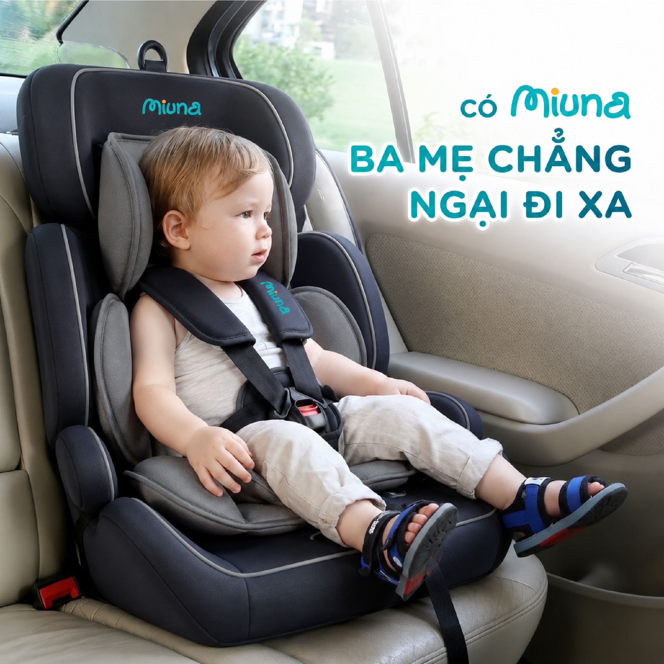 Ghế ô tô trẻ em Miuna Mi300pro Đạt chuẩn i-Size, Lắp đặt ISOFIX (9m-12y) - Ảnh 11